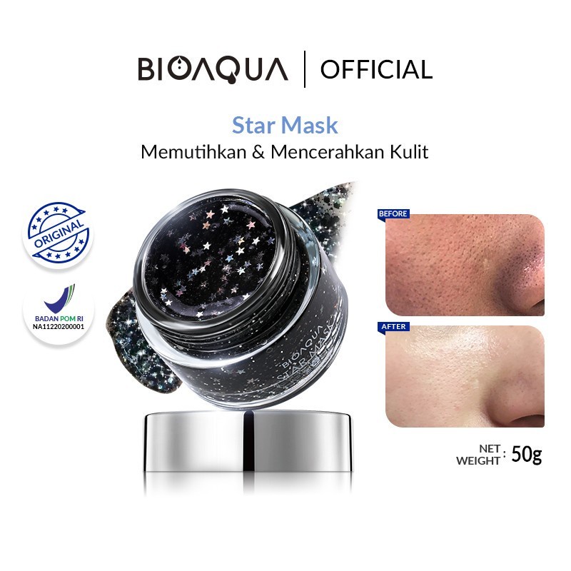 BIOAQUA Star Mask Peel Off 50g Remove Blackhead BPOM wajah anti komedo