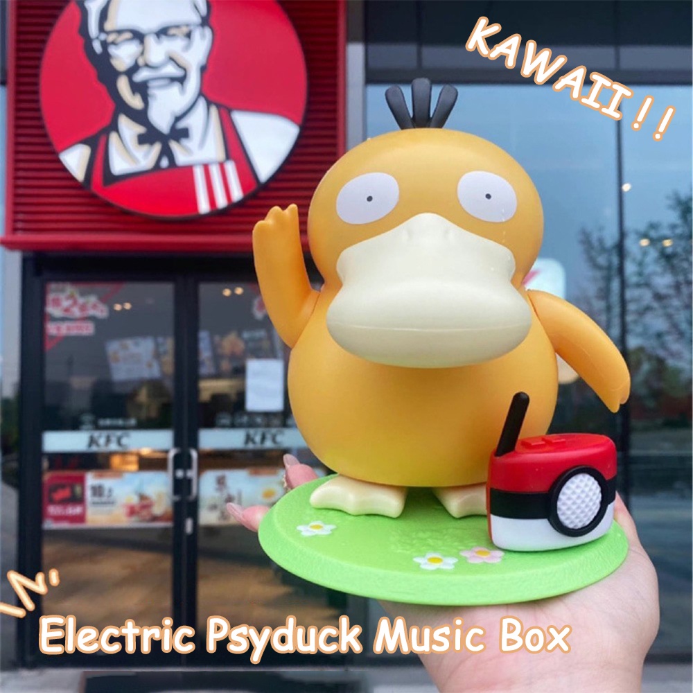 Mainan Kotak Musik Action Figure Pokemon KFC Psyduck Dancing Swing Sounding KFC DUCK Psyduck