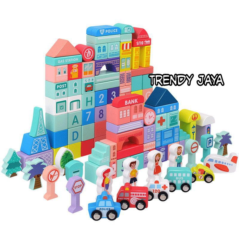 Puzzle 62 Pcs Building Blocks Toy Transportation