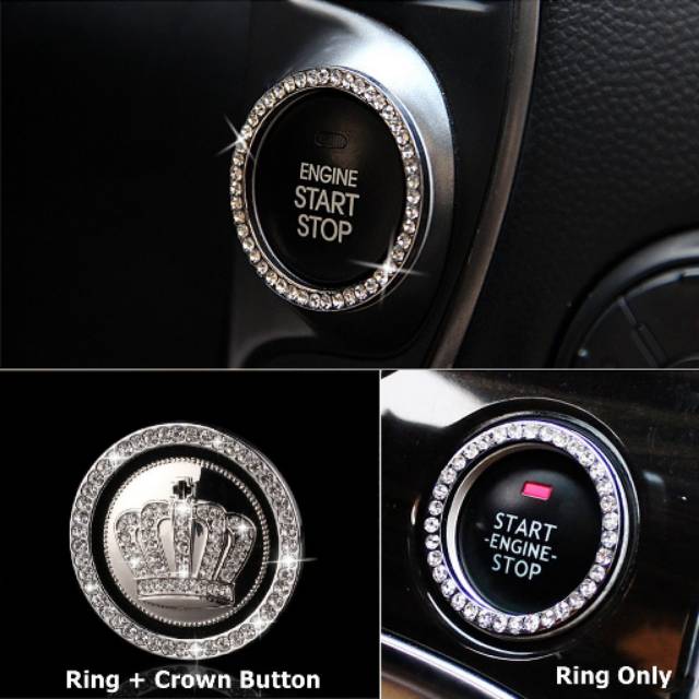 Ring Bingkai Tombol Kunci Start Engine Chorme Kristal Grade A DAD Series Limited Edition