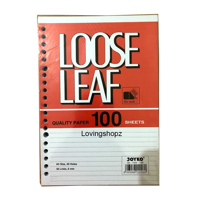 

Isi Loose Leaf ukuran A5, Isi Binder ukuran A5