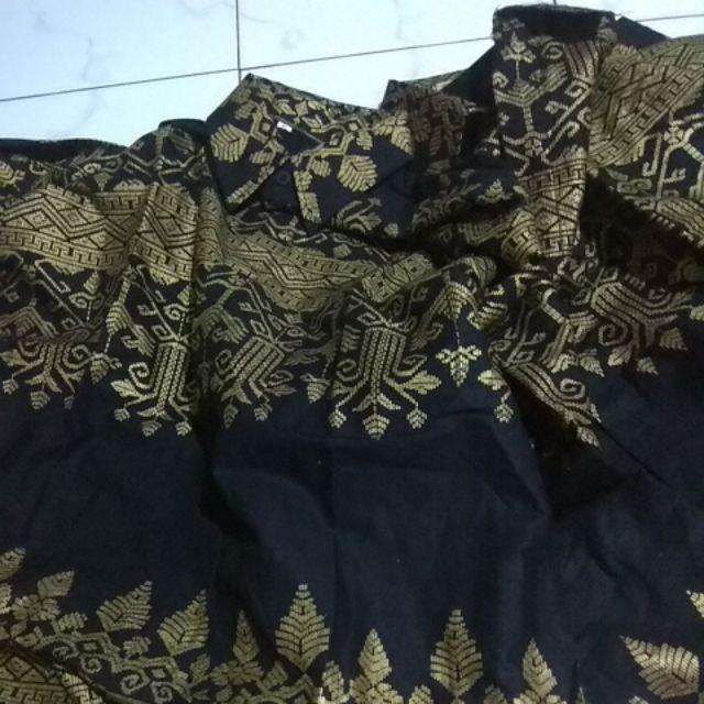 Kemeja Batik Lengan Panjang Batik  Danabrata Pria Motif Songket Hijau Kode 031 M L Xl Xxl Regular