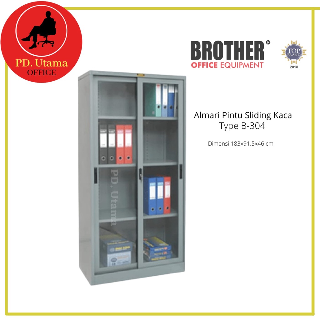 Jual Lemari Pintu Sliding Kaca Brother B-304 Lemari Arsip Kantor ...