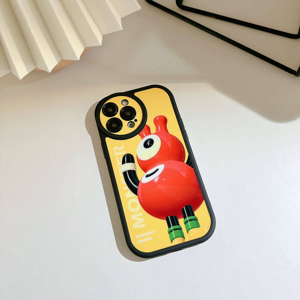 Soft Case Silikon Motif Kartun monster Merah Untuk Iphone 13 XS XR 11 12 PRO MAX