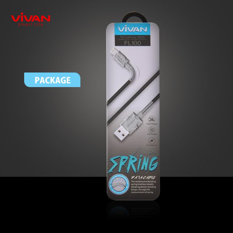 VIVAN Kabel Data FL100 USB  Lighting - Kabel iPhone Fast Charging Original 2.4A