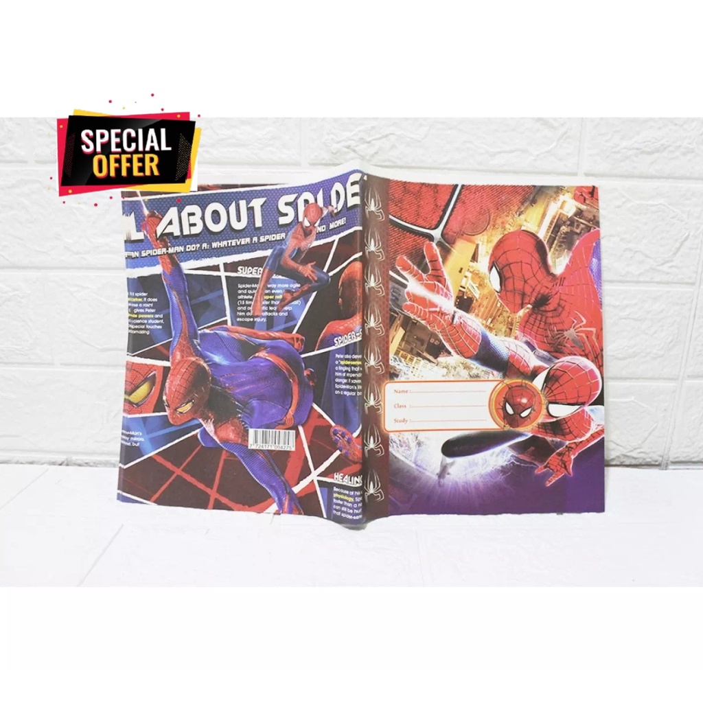 Sampul Buku Motif Spiderman Ukuran Buku SIDU 38 58 Isi 20 Lembar