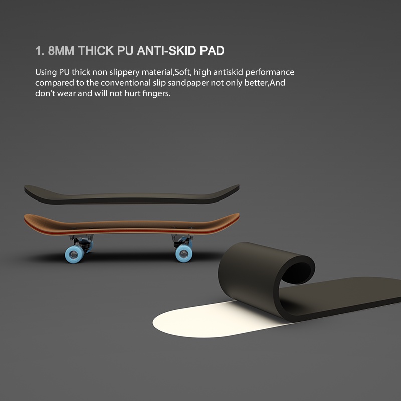 Set Mainan SkateBoard Jari Bahan Kayu Dengan Bearing Stent Untuk Hadiah Anak