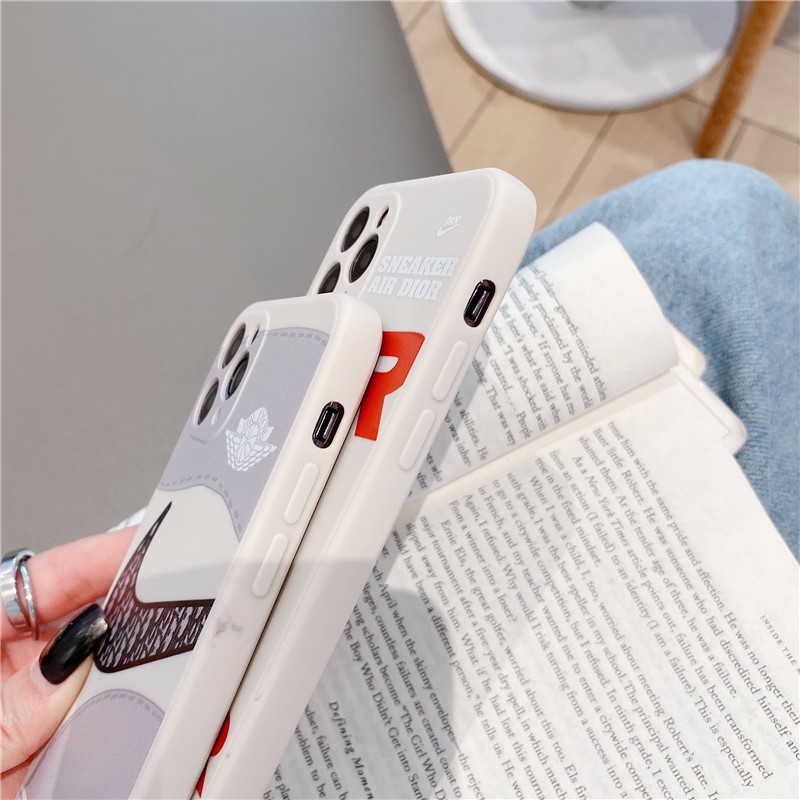 Trendy brand joint AJ sports shoes AJ OFF WHITE SOFT IPHONE CASING Square Phone Case IPhone 11 Pro Max X Xs Max XR 6 6S 8 7 Plus Shockproof Soft TPU Back Cover-3