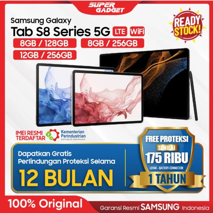 Samsung Galaxy Tablet Tab S8 S8+ S8 Plus Ultra 8 12 128 256 128GB 256G - Pink Gold, Tab S8 8/128GB