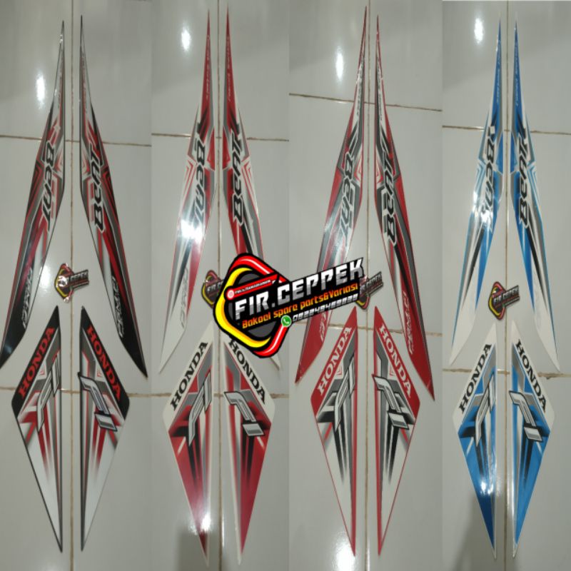 Jual Stiker Striping Honda Beat Fi 2015 Beat X Hitam Merah Putih Biru