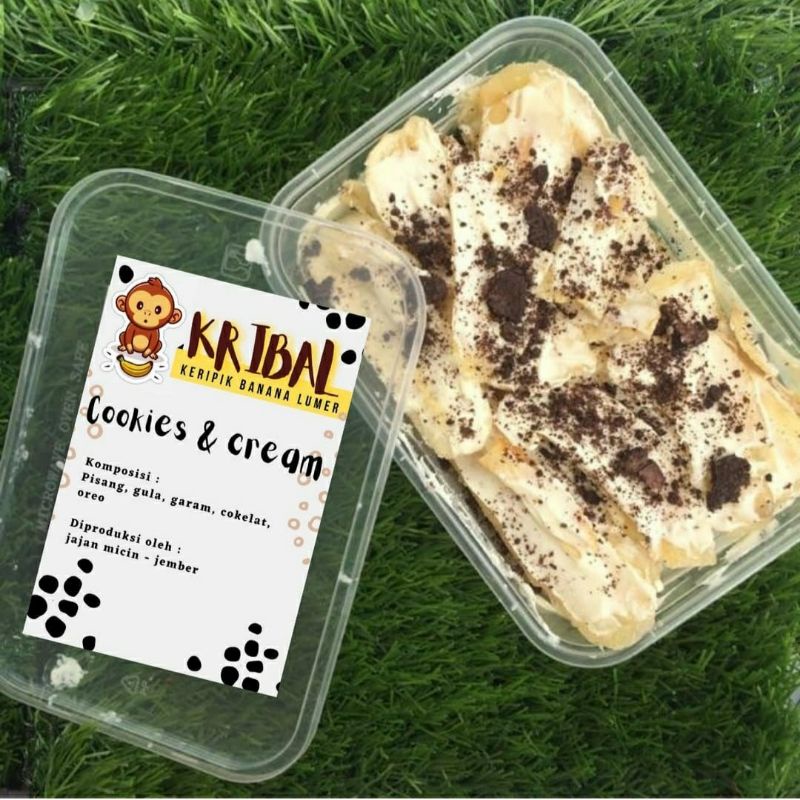 

Jajanan Snack Keripik Banana Lumer Cemilan Keripik Pisang Makanan / Cookies & Cream