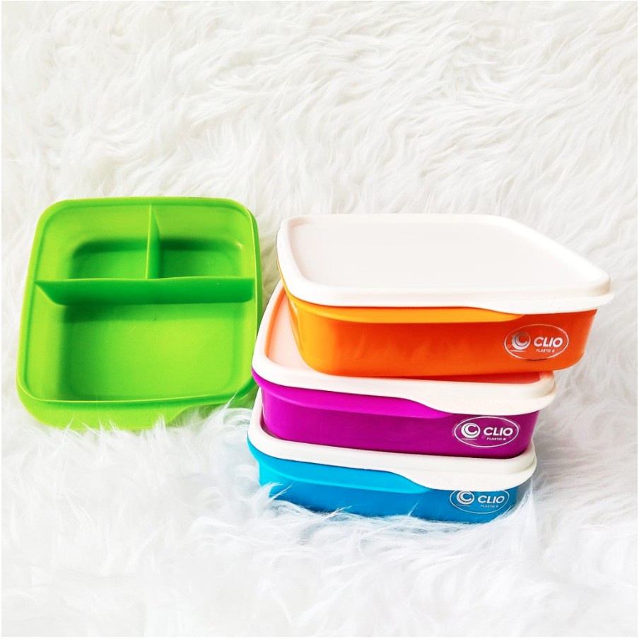 Tempat Makan Sekat 3 BPA CLIO KYOTO / Kotak Makan Bekal Murah Meriah