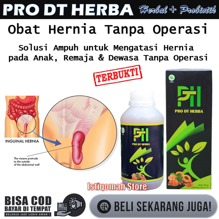 PRO DT HERBA Obat Hernia Tanpa Operasi Ampuh - Obat Herbal Hernia Paling Ampuh Buat Anak - Hernia Pria Orang Dewasa - Atasi Turun Berok Pria - Hernia Hiatal - Hernia Epigastrik - Hernia umbilikal - PRODT Herbal Hernia - Benjolan Hernia Ampuh BPOM Halal