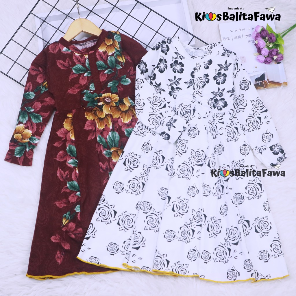 Gamis Pita Uk 2-3 Tahun / Gamis Anak Baju Murah Dress Muslim Ngaji Lengan Panjang Perempuan Cewek