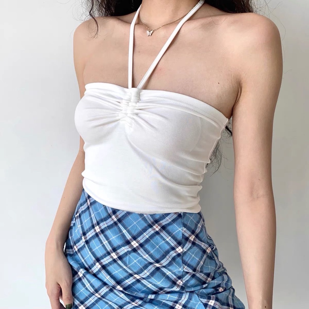 Crop Tube Tank Top Atasan Wanita Tanpa Lengan  1446 (S-XL)