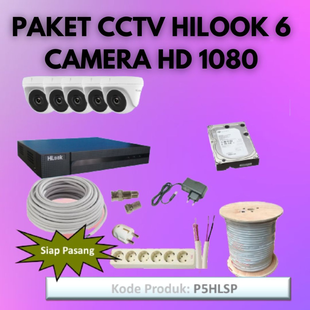 PAKET CCTV HILOOK 6 CAMERA