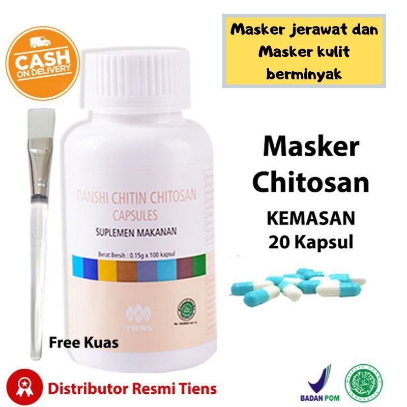 Tiens Chitosan_perawatan wajah berjerawat kemasan 20 kapsul/perawatan kulit berminyak dan jerawat