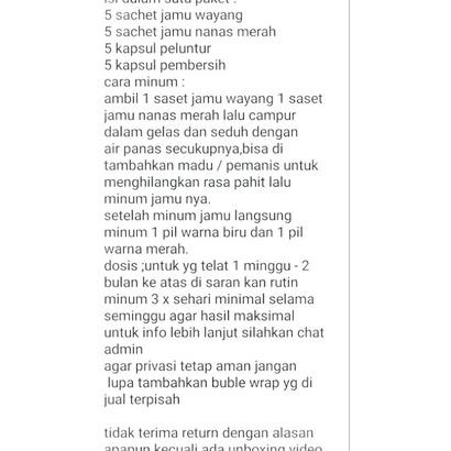 

TERLARIS 9838 jamu terlambat bulan | jamu lancar haid | jamu cap wayang + nanas merah ㅝ