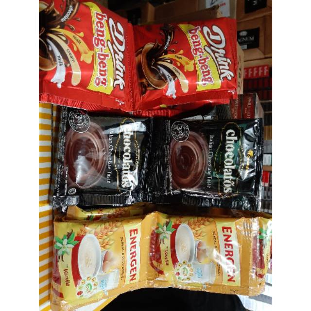 

Paket (Chocolatos , Energen , Beng-beng drink)