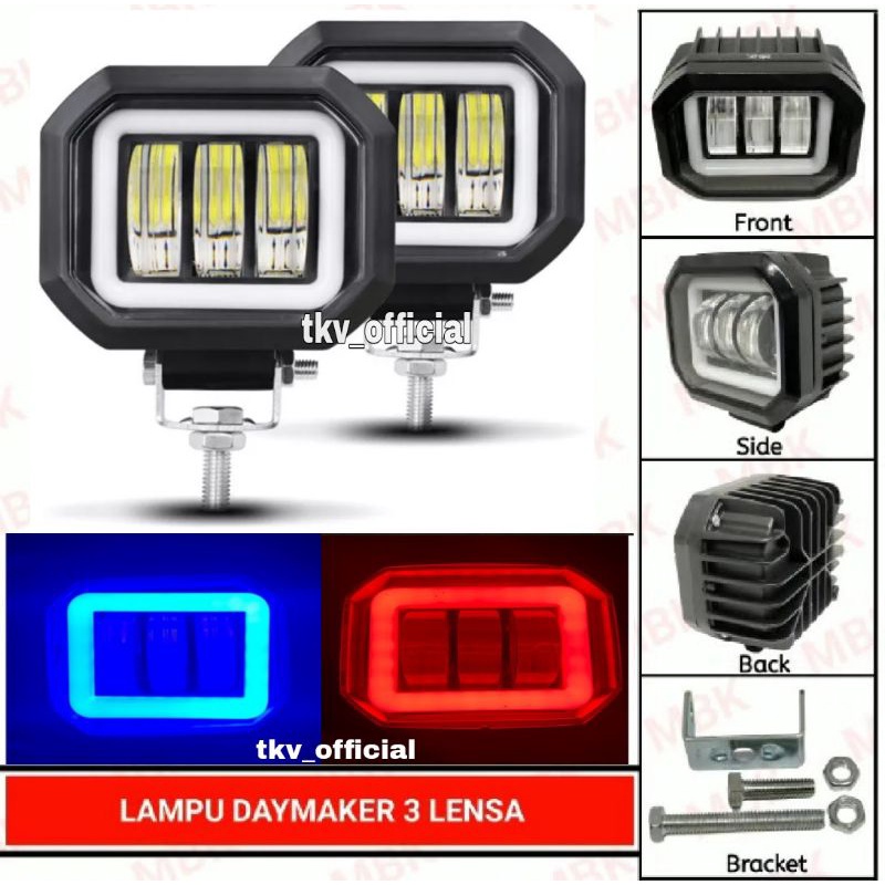 LAMPU SOROT CREE LAMP BEADS 3 LED LIST ANGEL EYES 12V DC 60W/LAMPU SOROT 3 LED/LAMPU TEMBAK 3 MATA/L