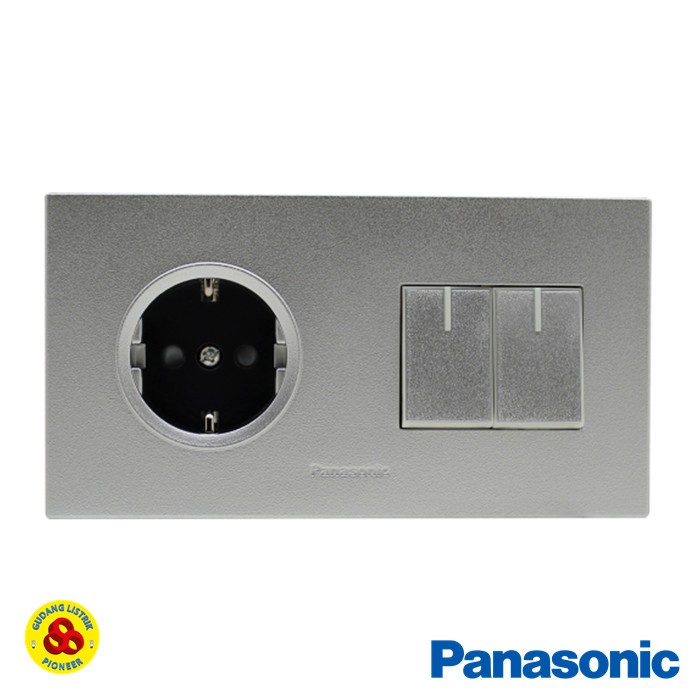 Panasonic Stop Kontak + Saklar 2G Silver WESJP11212 Style Series MWS