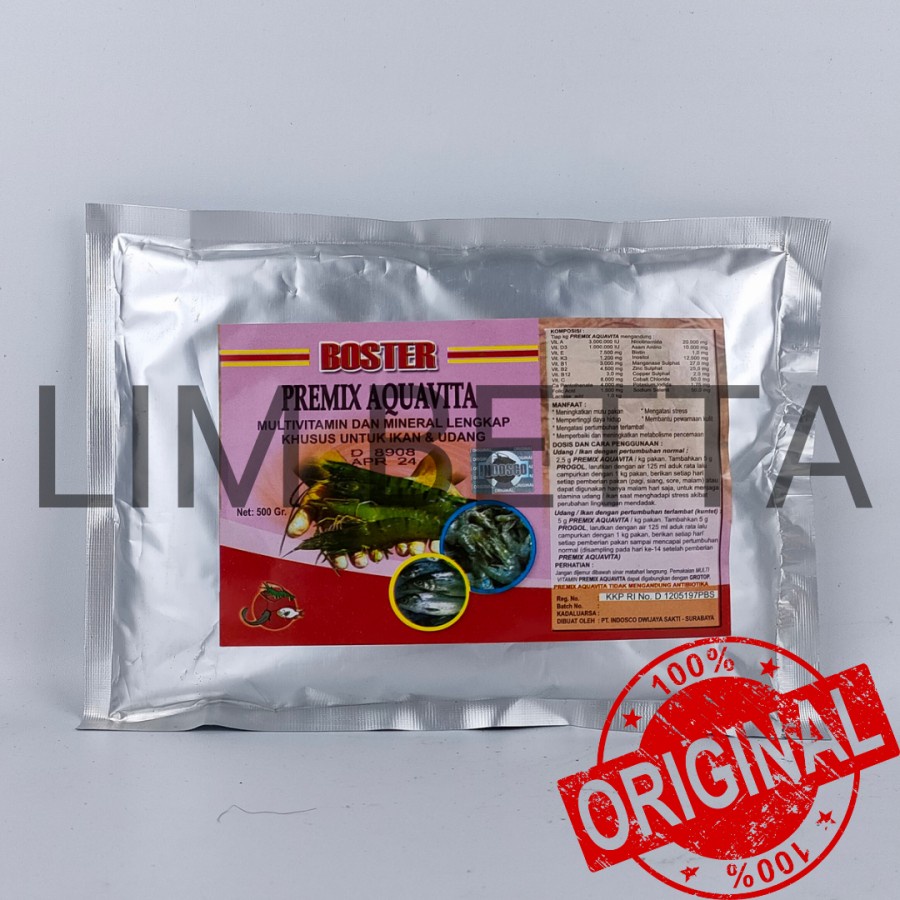 BOSTER PREMIX AQUAVITA 500 GRAM / MULTIVITAMIN IKAN DAN UDANG