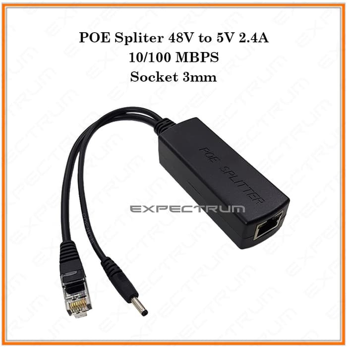 POE Splitter 48V to 5V. 2.4 Ampere for IP Camera / CCTV Dll