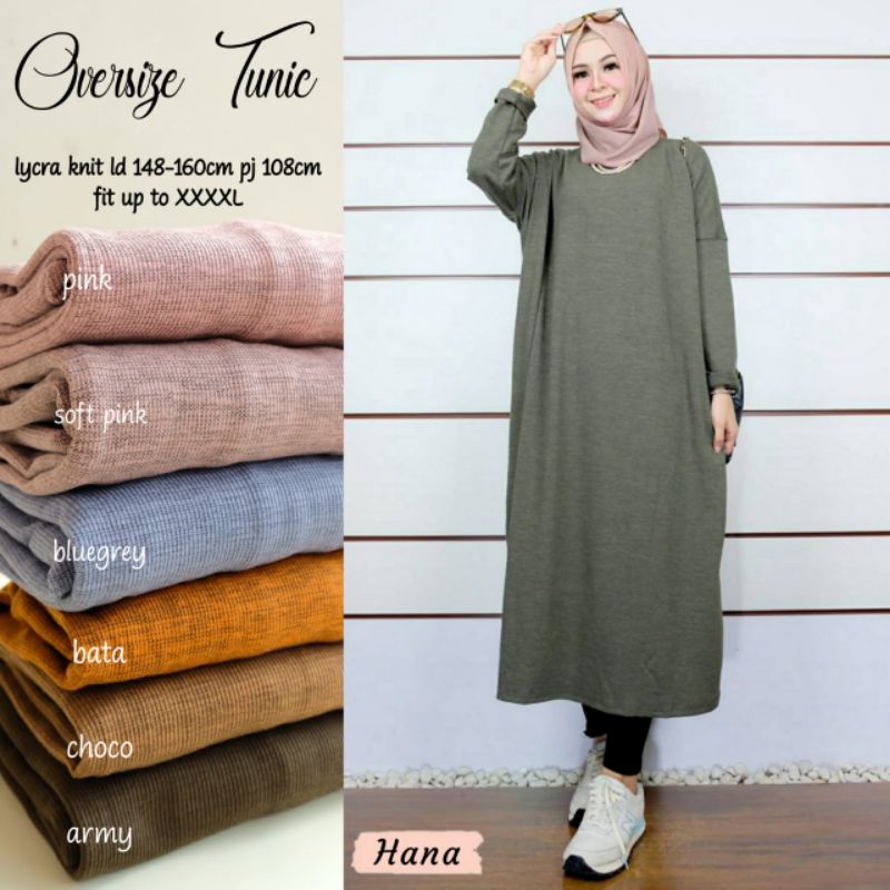 BAJU ATASAN WANITA JUMBO BIG SIZE KAOS LD 148-160 // OVERSIZE TUNIK BY HANA FASHION HQ/LONG TUNIK BI