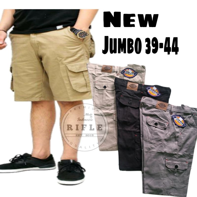 Big Size Jumbo Celana Pendek Cargo Pria Gunung Casual Bahan Melar