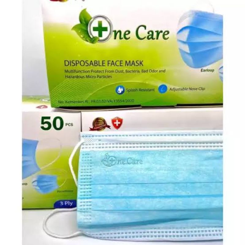 Masker Earlop Onecare Biru Embos atau Chasa 1 BOX ISI 50 MASKER