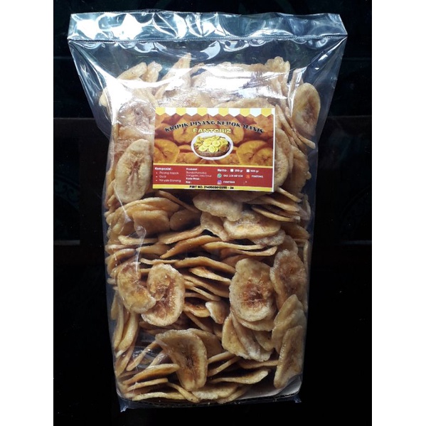 Kripik pisang kepok manis  / kripik pisang / kripik pisang manis gula / kripik pisang kriuk 500gr