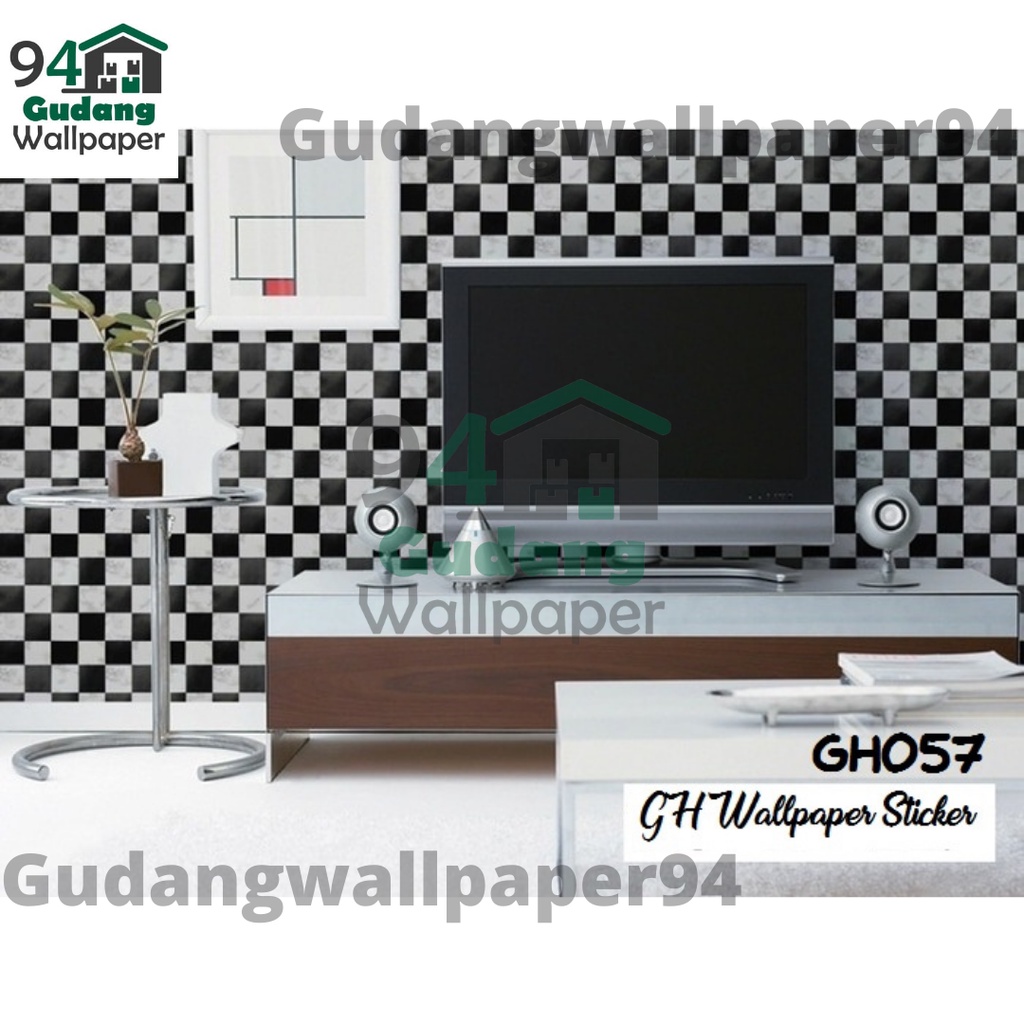 (COD) Wallpaper Stiker Dinding / Walpaper dinding Kamar Tidur Wallpaper Motif Catur / Checkerboard