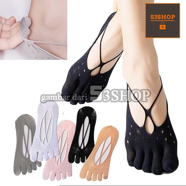 Kaos Kaki Tipis Wanita Invisible 5 Jari Hidden Finger Socks Anti Slip