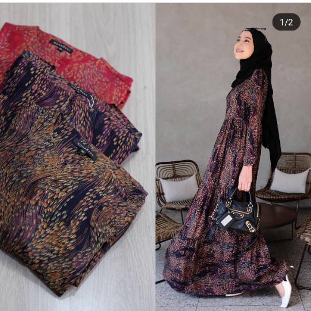 AMARA DRESS BY GONEGANI (RAIN-RED SIZE M)