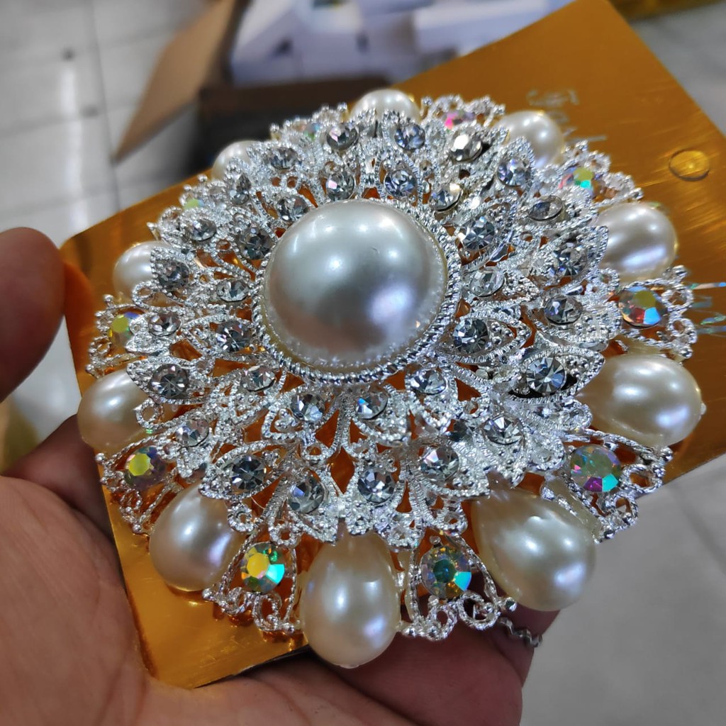 Bros Bunga Korea Bross Pesta Hijab Brooch Kebaya Tokopelanginicer