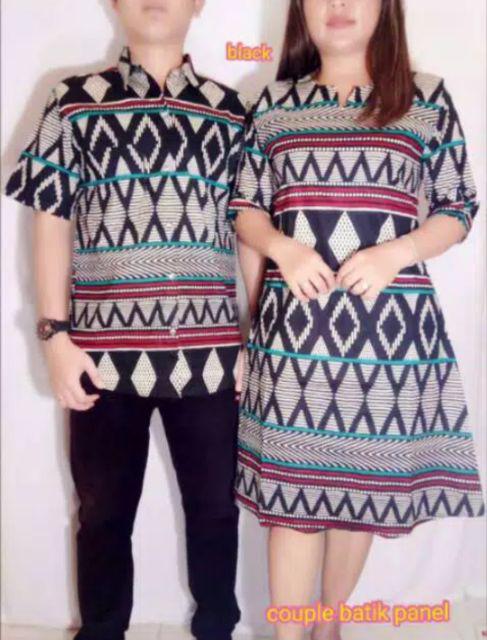 Couple Batik Kairo Mix Burkat Kemeja Dan Dress