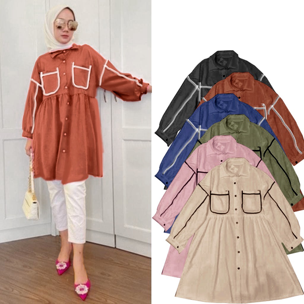 PAKAIAN ATASAN WANITA BLOUSE SORA TUNIK JUMBO DMR