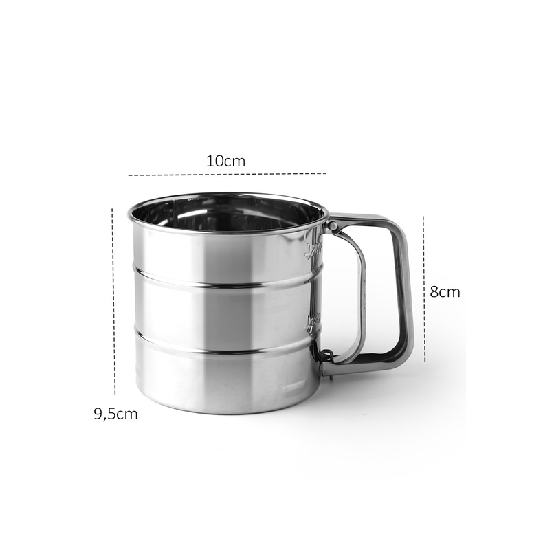 HOVELSHOP Cangkir Ayakan Tepung Gula Halus Stainless Steel Flour Sifter Dispenser