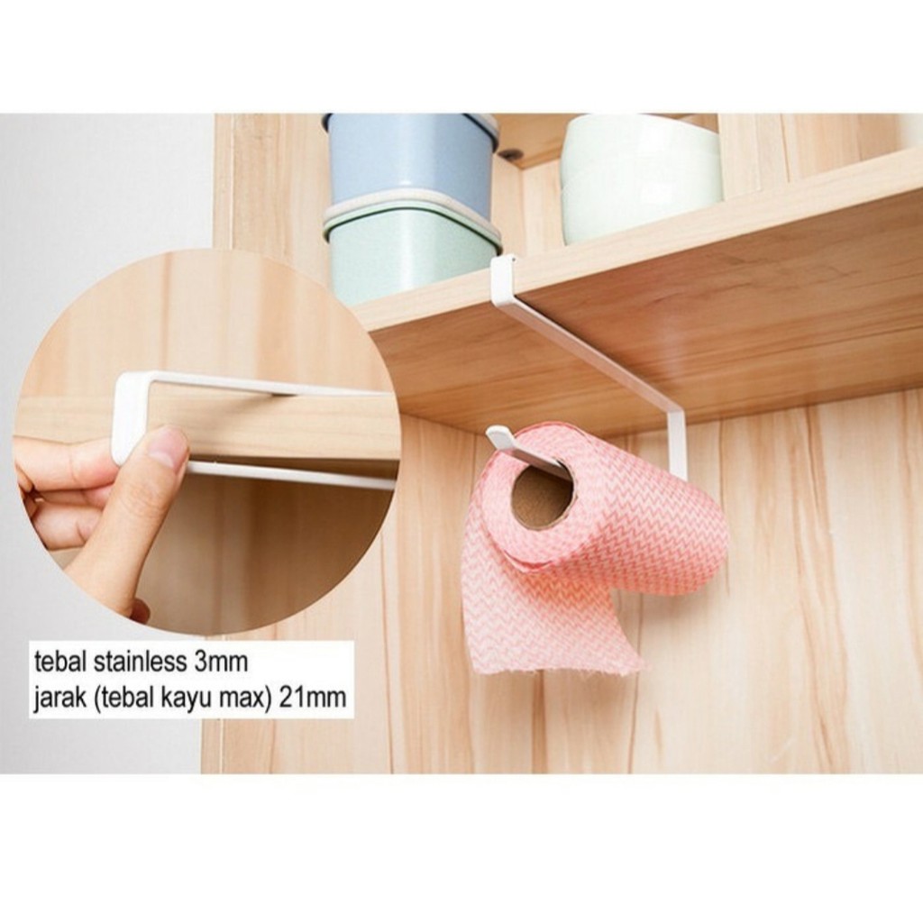 BDUS PUTIH - TEMPAT TISSUE  besi GULUNG DAPUR STAINLES / HOLDER TISSUE MINYAK ROL