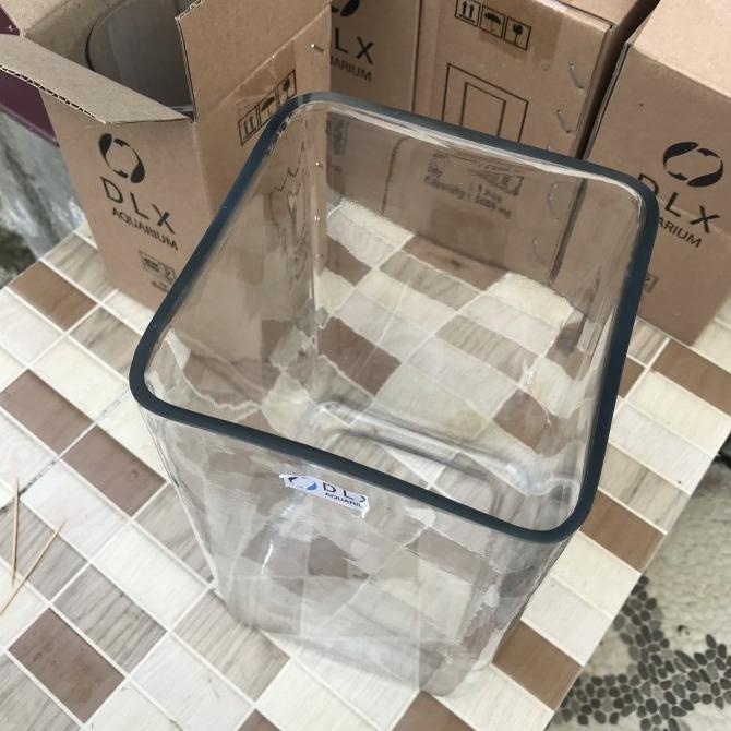 Pot Bunga Kotak Kaca Tinggi 24Cm Kaca Tebal Vas Bunga Best Seller
