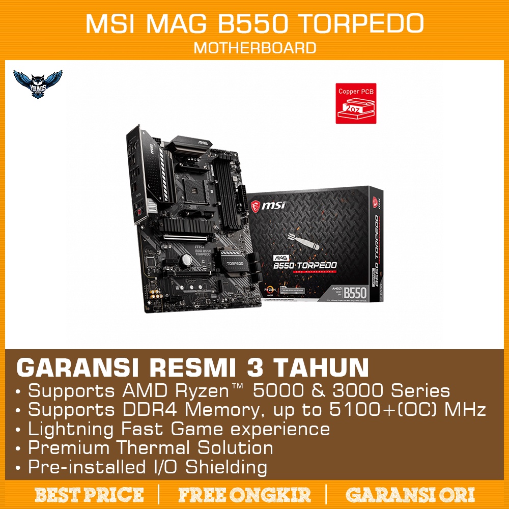 MSI MAG B550 TORPEDO | Motherboard AMD Ryzen AM4 DDR4 ATX