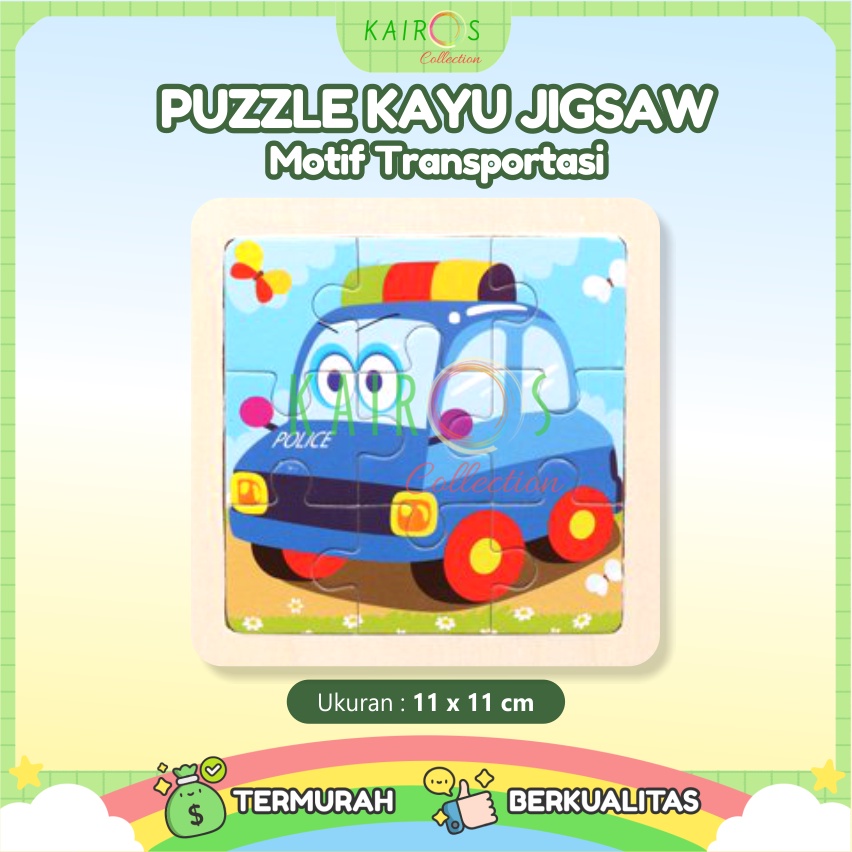 Puzzle Kayu Anak Mini Transportasi