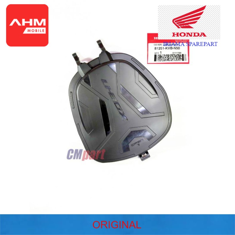 Cover tutup box bagasi vario 110 techno karbu asli HONDA AHM 81251-KVB-N50 "