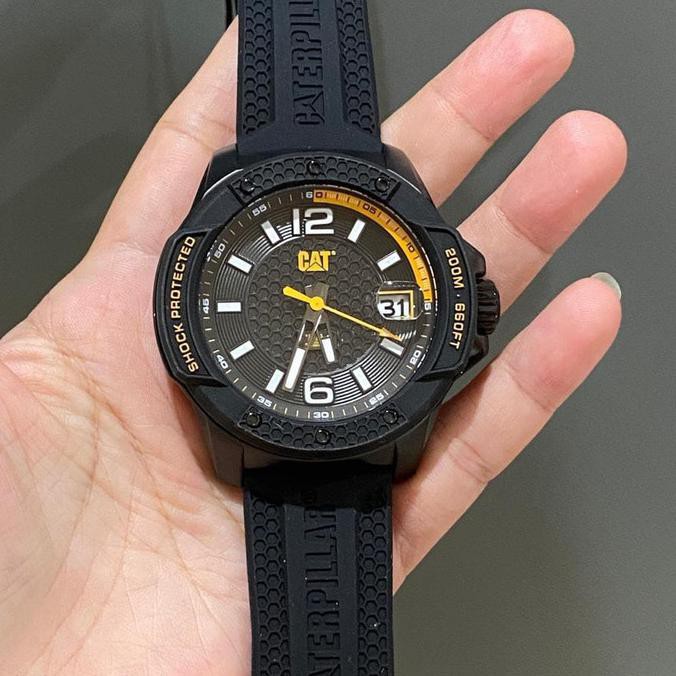 Jam Tangan Pria Caterpillar Sj.161.21.137 Rubber Black Original Laurusmart