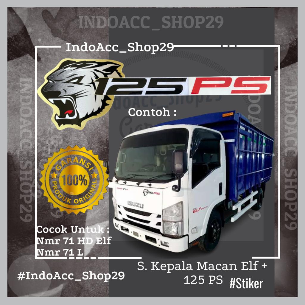 Stiker/Strip Elf Kepala Macan putih & 125PS Komplit ORIGINAL ISUZU