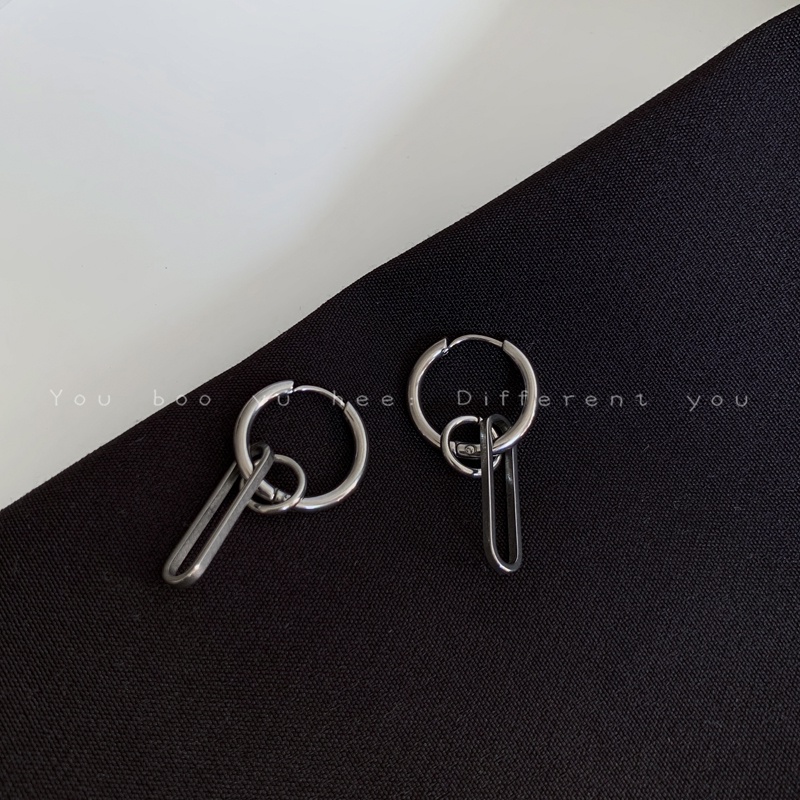 Anting Bentuk Paperclip Gaya Hip-Hop Hipster