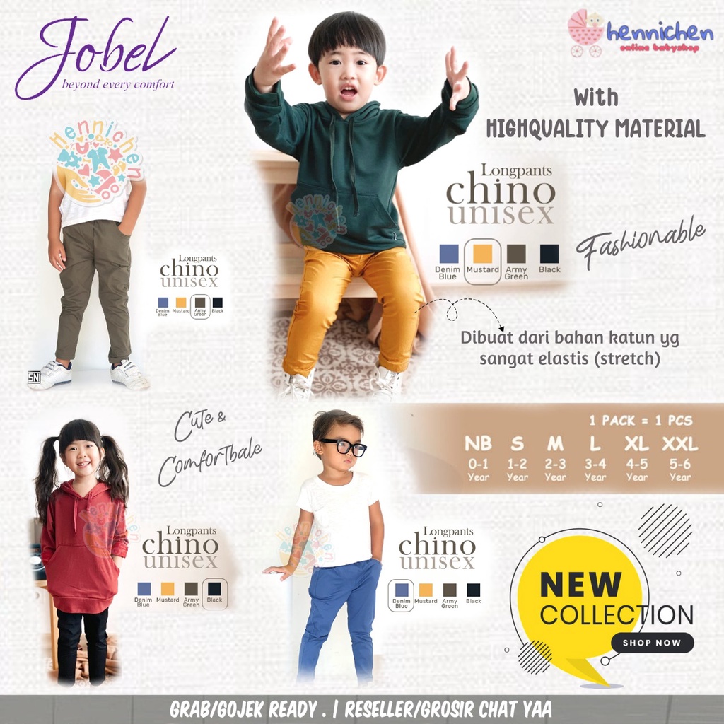 PROMO 7.7 PROMO BAJU LEBARAN MURAH Jobel x ZEBE Celana Panjang Long Pants Chino Celana Panjang Longpants Unisex New Colour / Chinos Celana Panjang Anak 0-9 Tahun BAJU LEBARAN