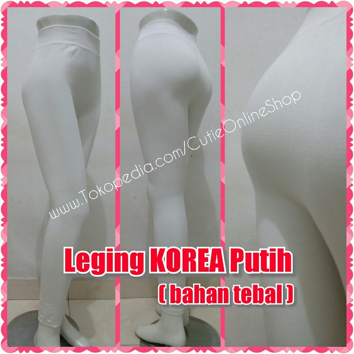 Terlaris Celana Leging KOREA Putih   Polos Tebal Limited