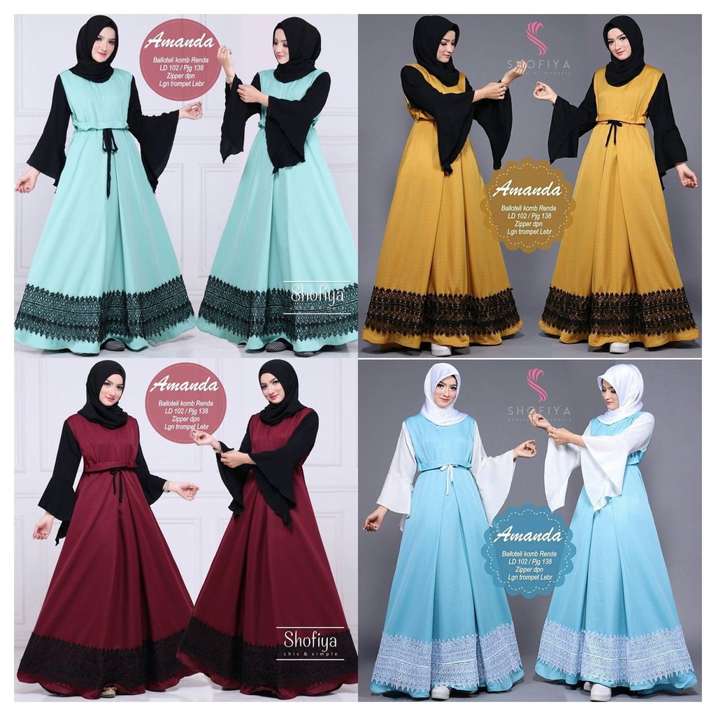 [COD] Amanda Dress | Gamis Muslim Brukat