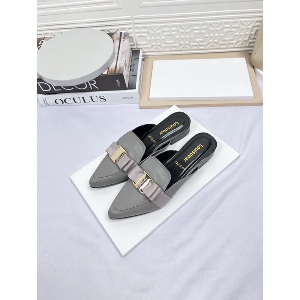 Sendal flatshoes wanita terbaru kekinian bahan dove 2 cm LOUISDEAR B85